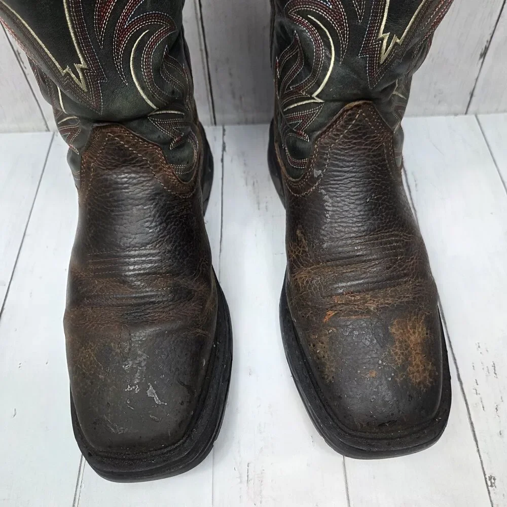 Ariat Work Men's Leather Boots ASTM F2892-18 EH Size 10.5 EE Wide Brown Black